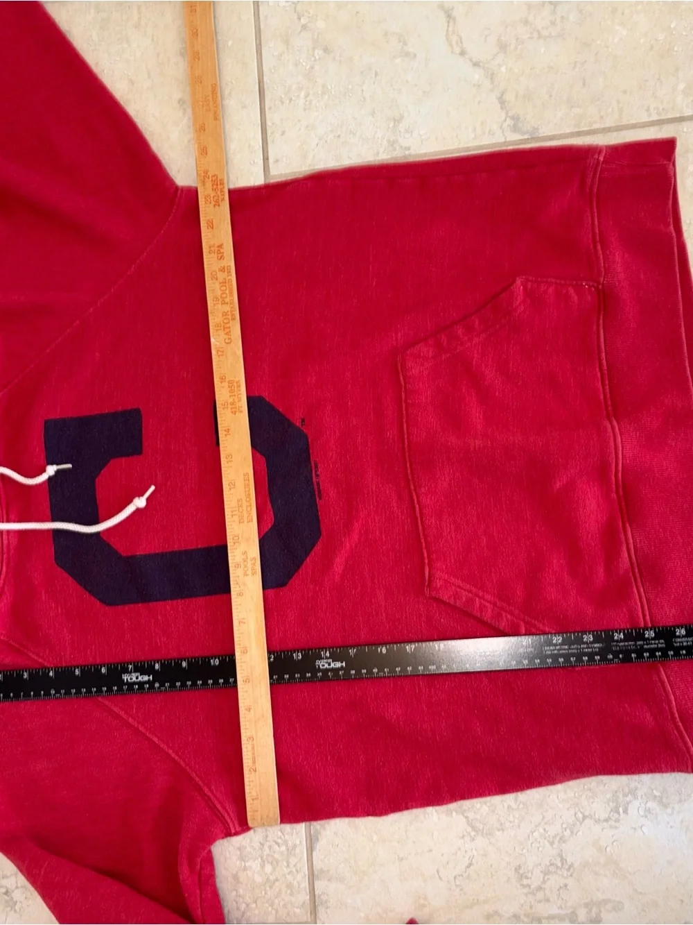 Cleveland guardians Red Hoodie with Large Navy 'C' Graphic